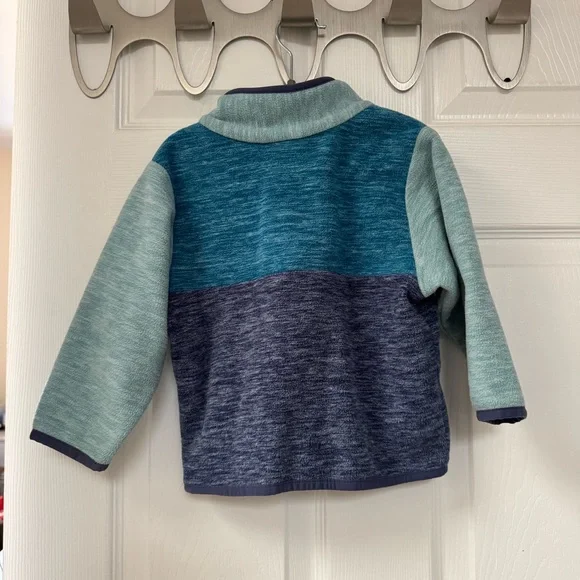 ❄️ Hanna Andersson Blue and Teal Kids Fleece Sweatshirt - Size 2T - Picture 5 of 7